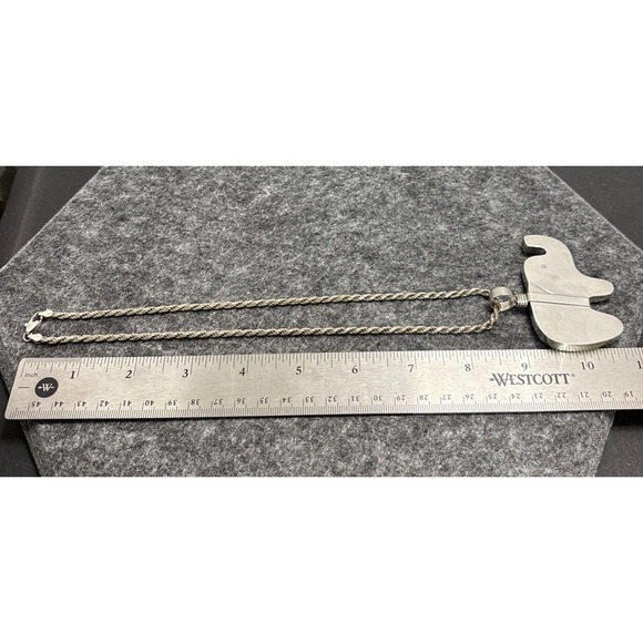 Handmade Sterling Silver Elephant Pendant W/18" .925 Robe Chain Safari Wildlife - Picture 10 of 15